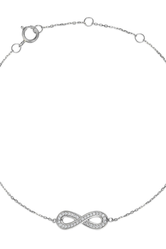 Micro Set Round Brilliant Cut Diamond Infinity Bracelet