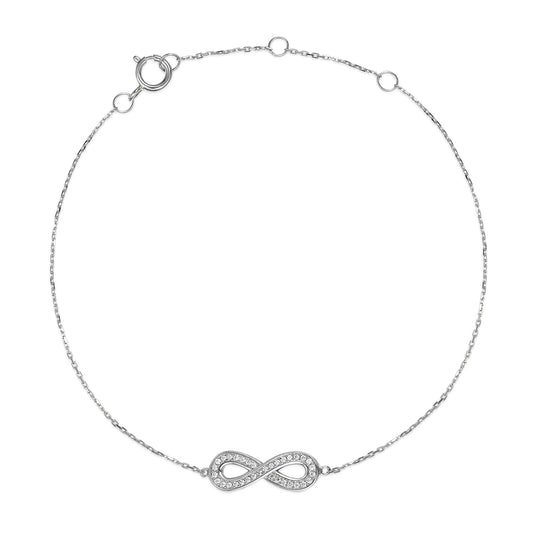 Micro Set Round Brilliant Cut Diamond Infinity Bracelet