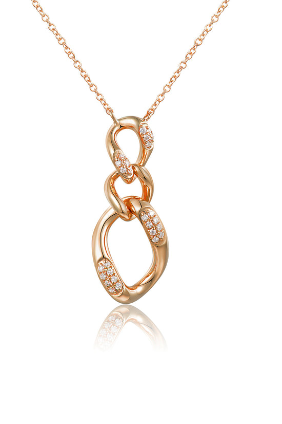Micro Set Round Diamond Circle Drop Necklace