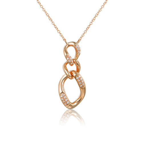 Micro Set Round Diamond Circle Drop Necklace