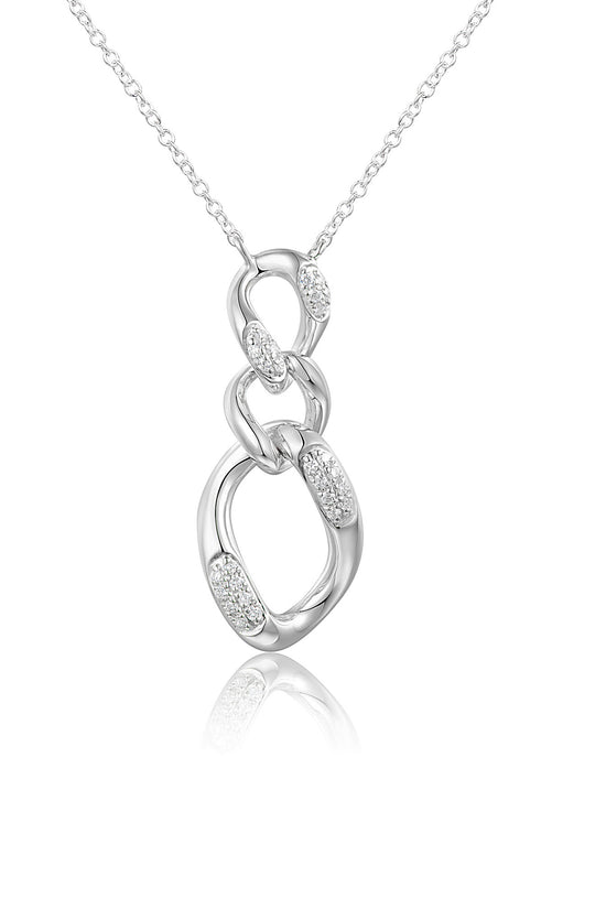 Micro Set Round Diamond Circle Drop Necklace