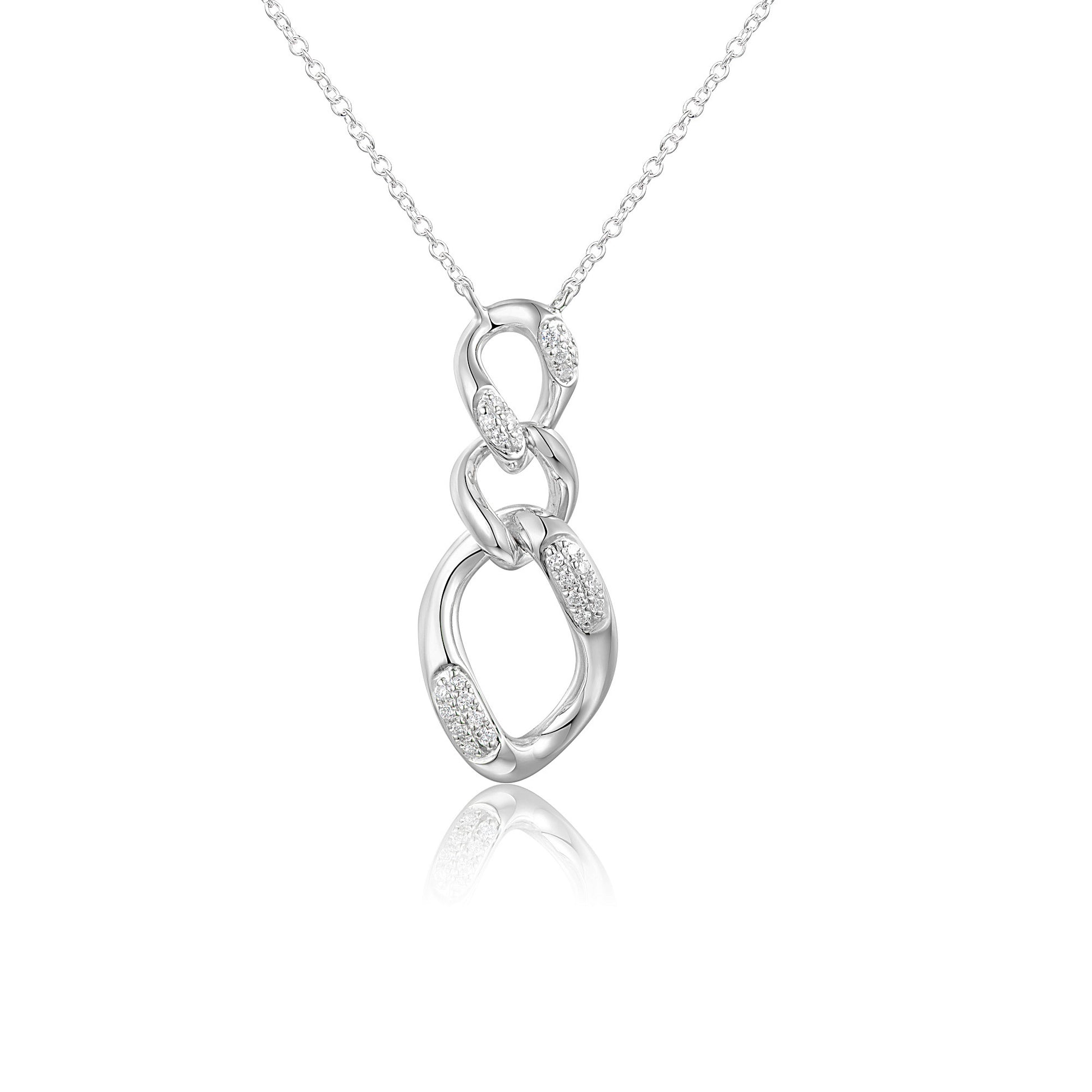Micro Set Round Diamond Circle Drop Necklace