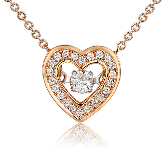 Micro Set Round Diamond Dancing Diamond Necklace