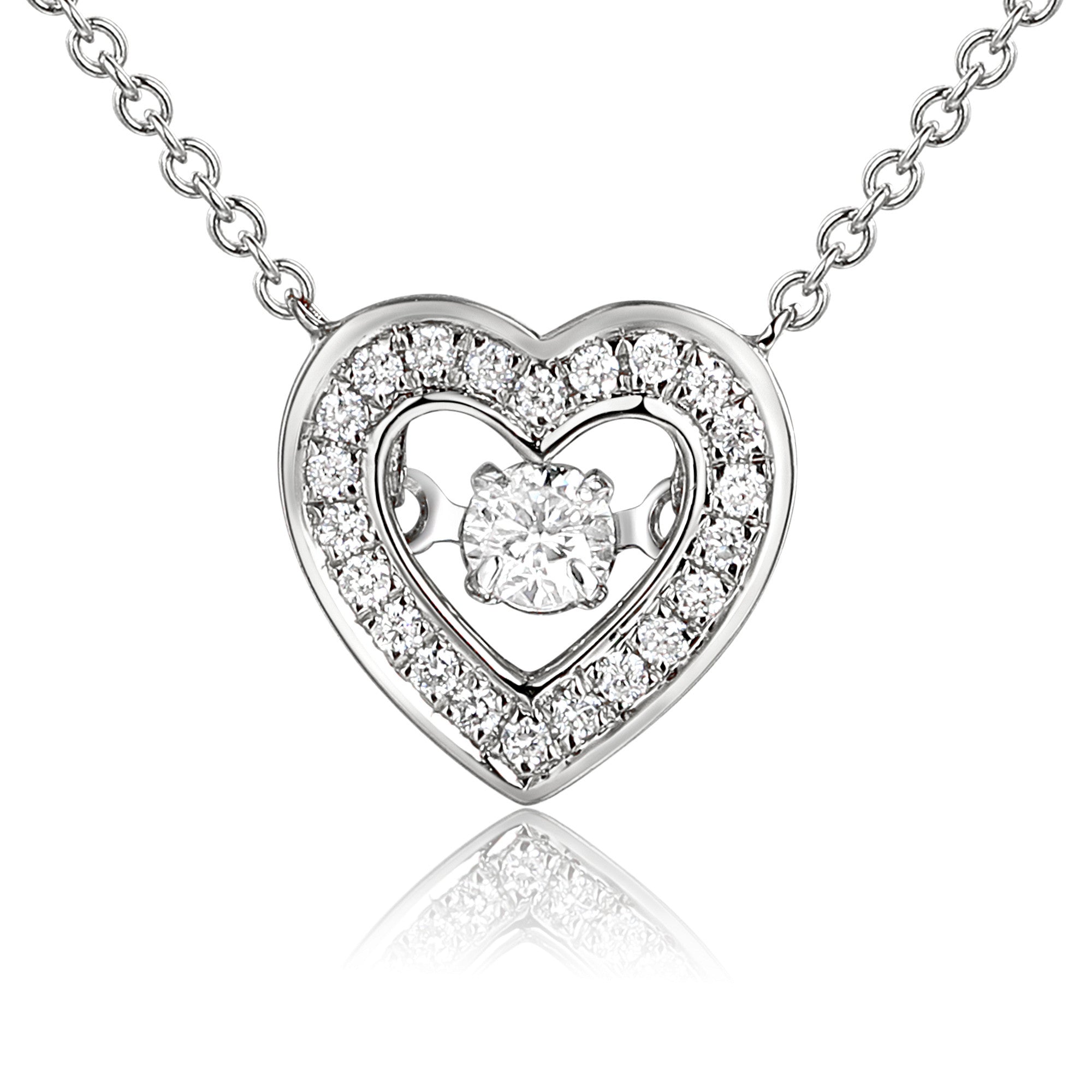 Micro Set Round Diamond Dancing Diamond Necklace