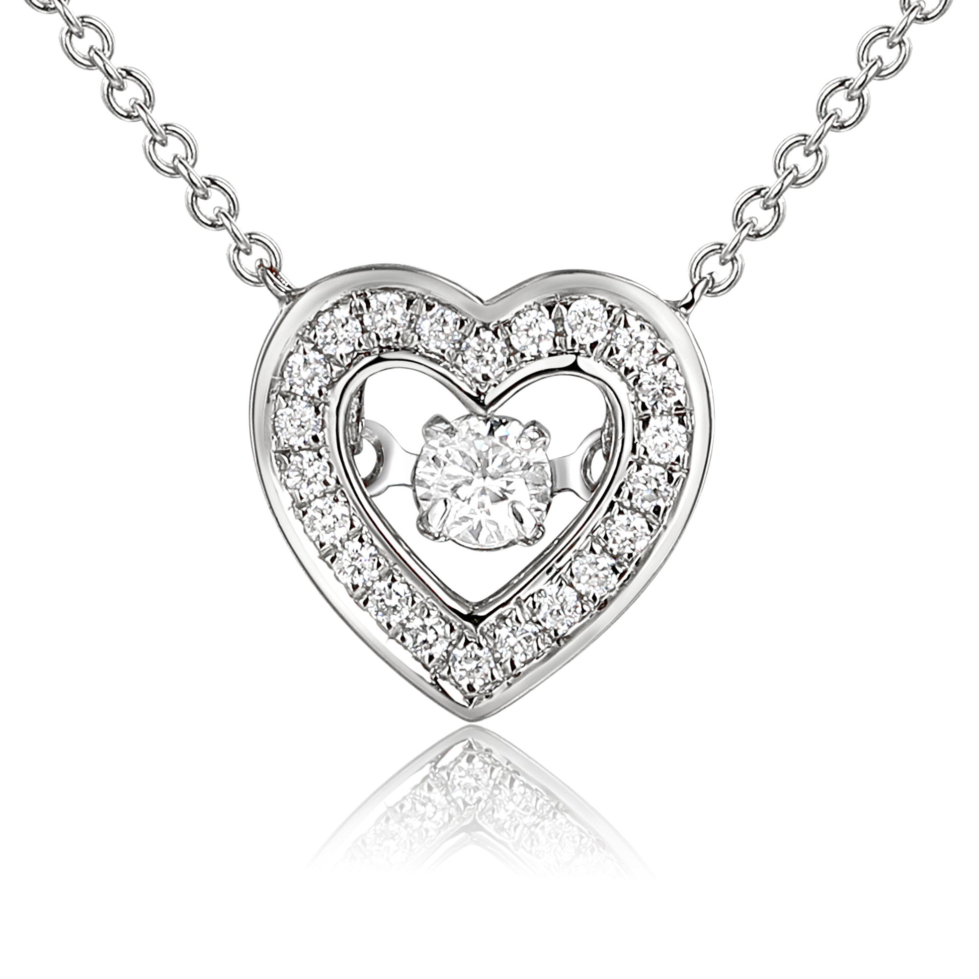 Micro Set Round Diamond Dancing Diamond Necklace
