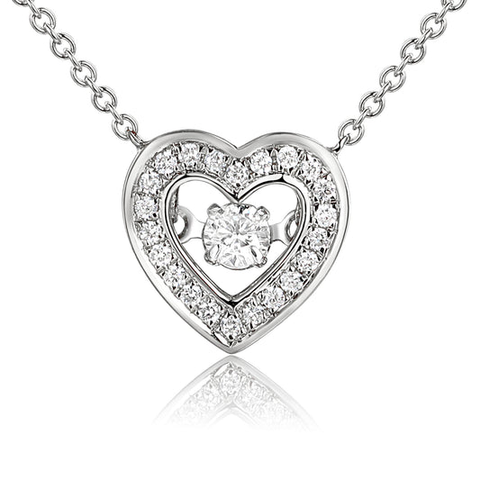 Micro Set Round Diamond Dancing Diamond Necklace