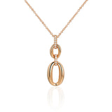Micro Set Round Diamond Oval Shape Drop Necklace