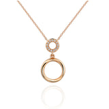 Micro Set Round Diamond Round Shape Drop Necklace