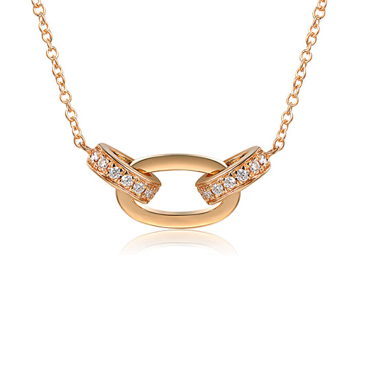 Micro Set Triple Circle Diamond Necklace