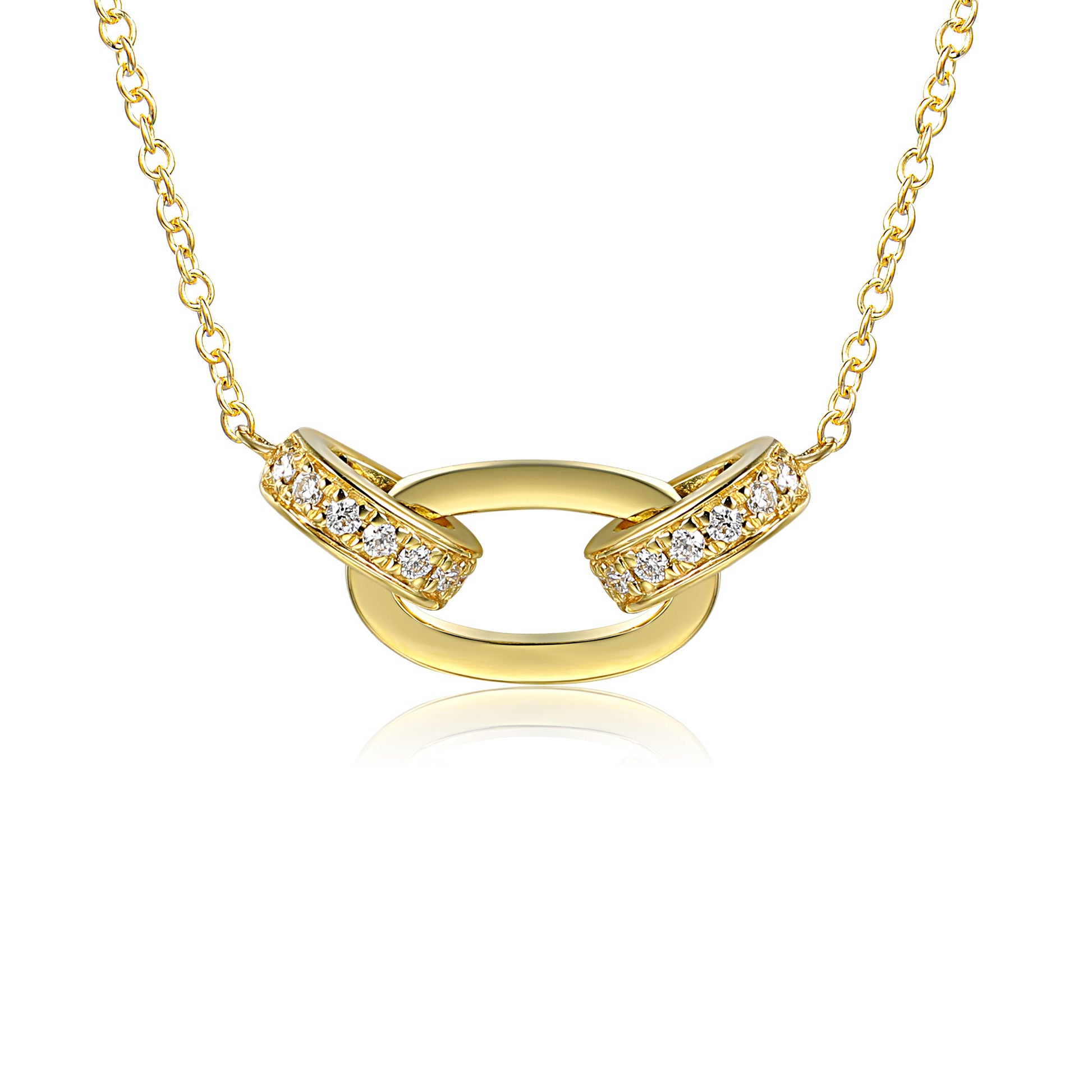 Micro Set Triple Circle Diamond Necklace