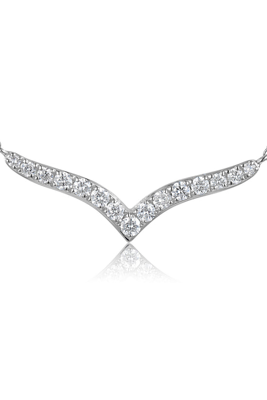 Micro Set Wishbone Diamond Necklace