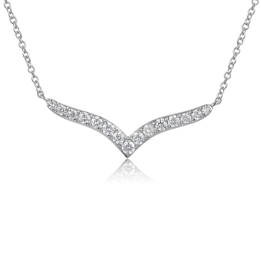 Micro Set Wishbone Diamond Necklace