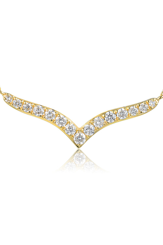 Micro Set Wishbone Diamond Necklace
