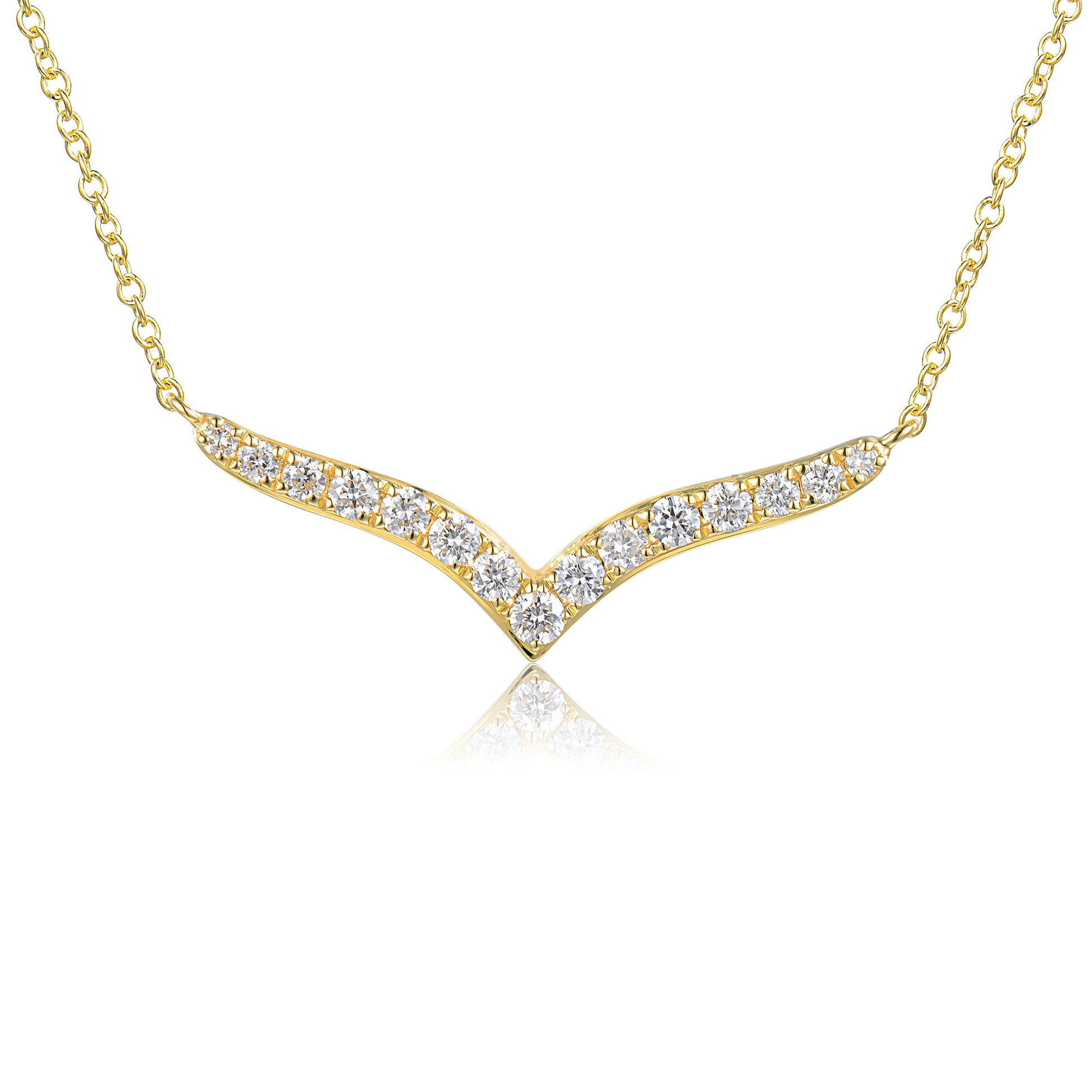 Micro Set Wishbone Diamond Necklace