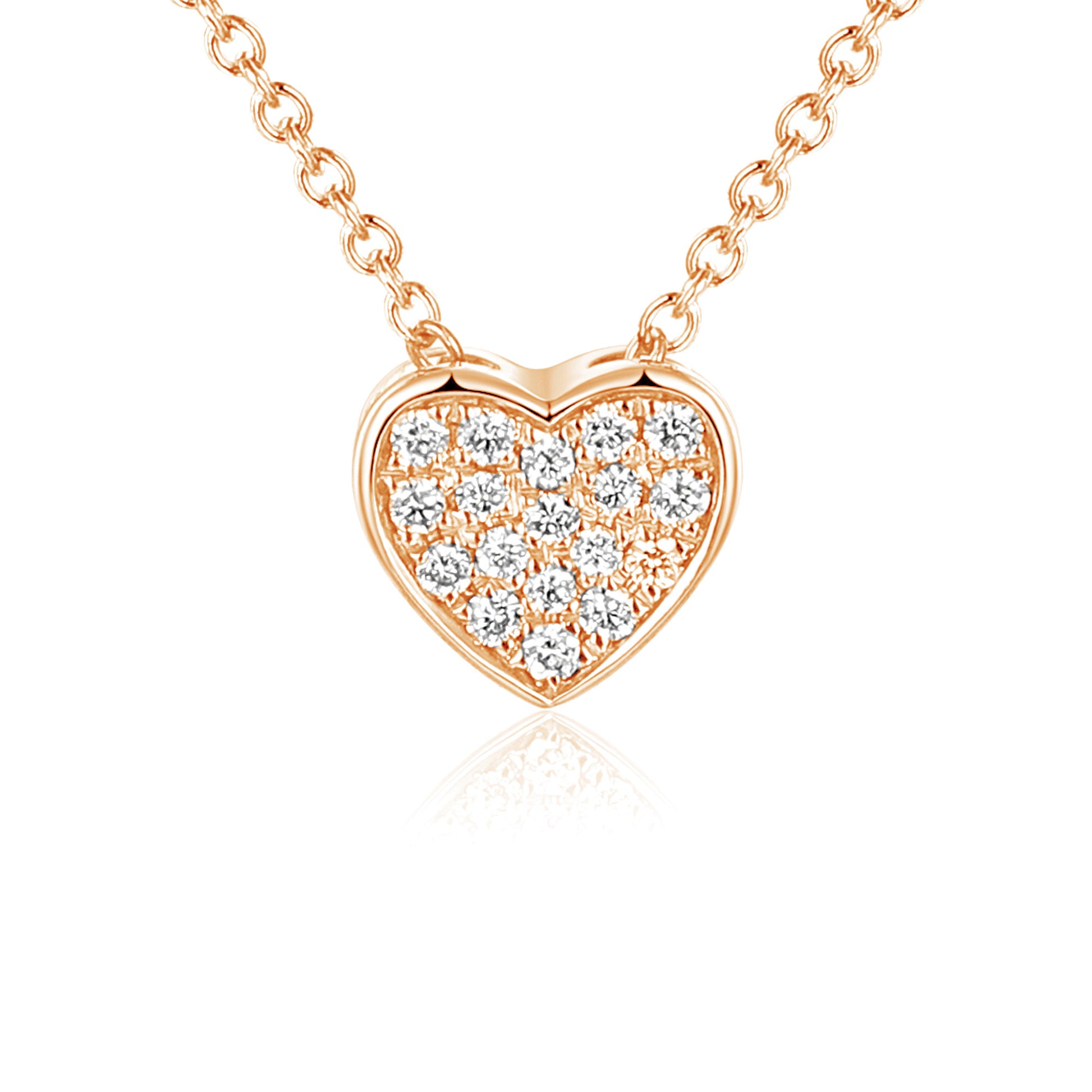 Pave Diamond Heart Necklace
