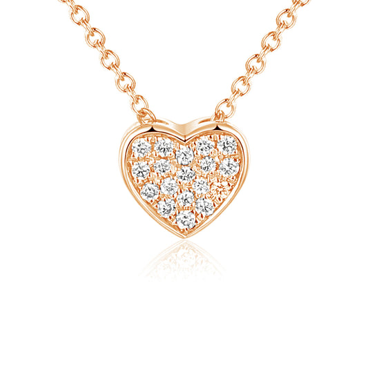 Pave Diamond Heart Necklace