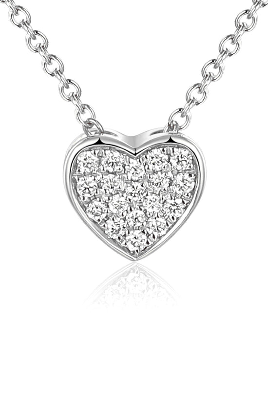 Pave Diamond Heart Necklace