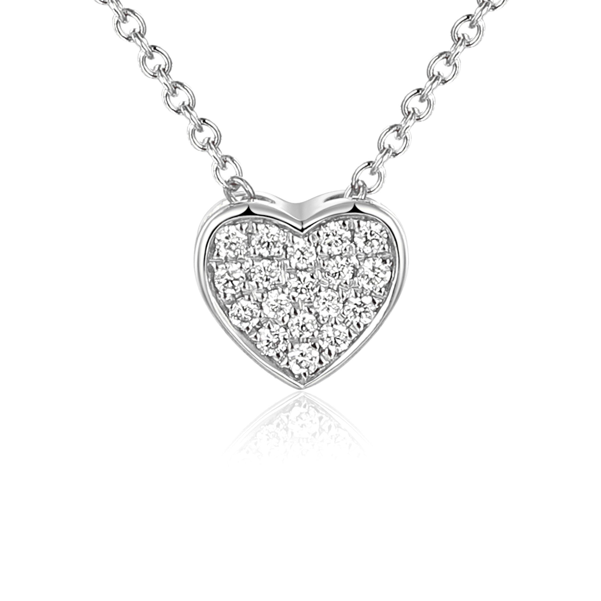 Pave Diamond Heart Necklace