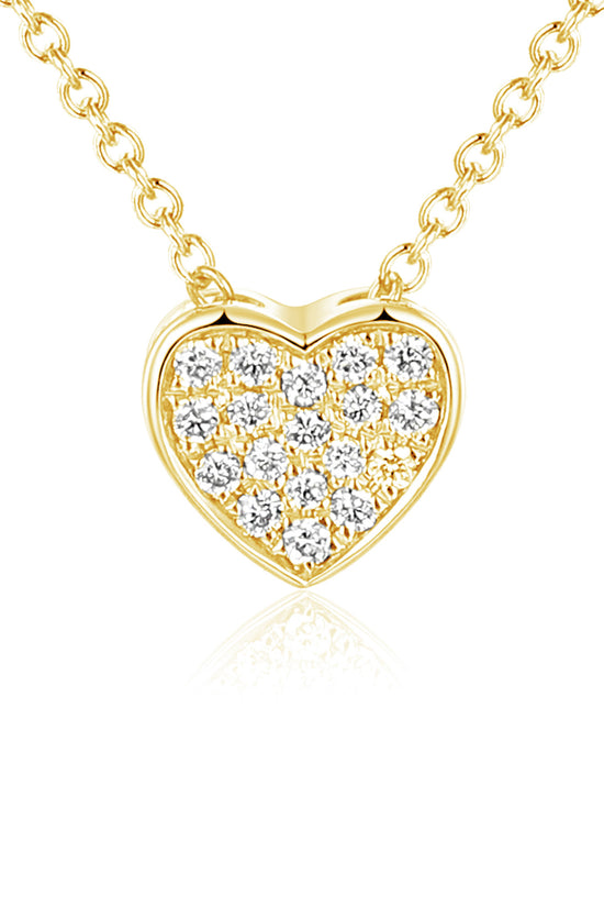 Pave Diamond Heart Necklace