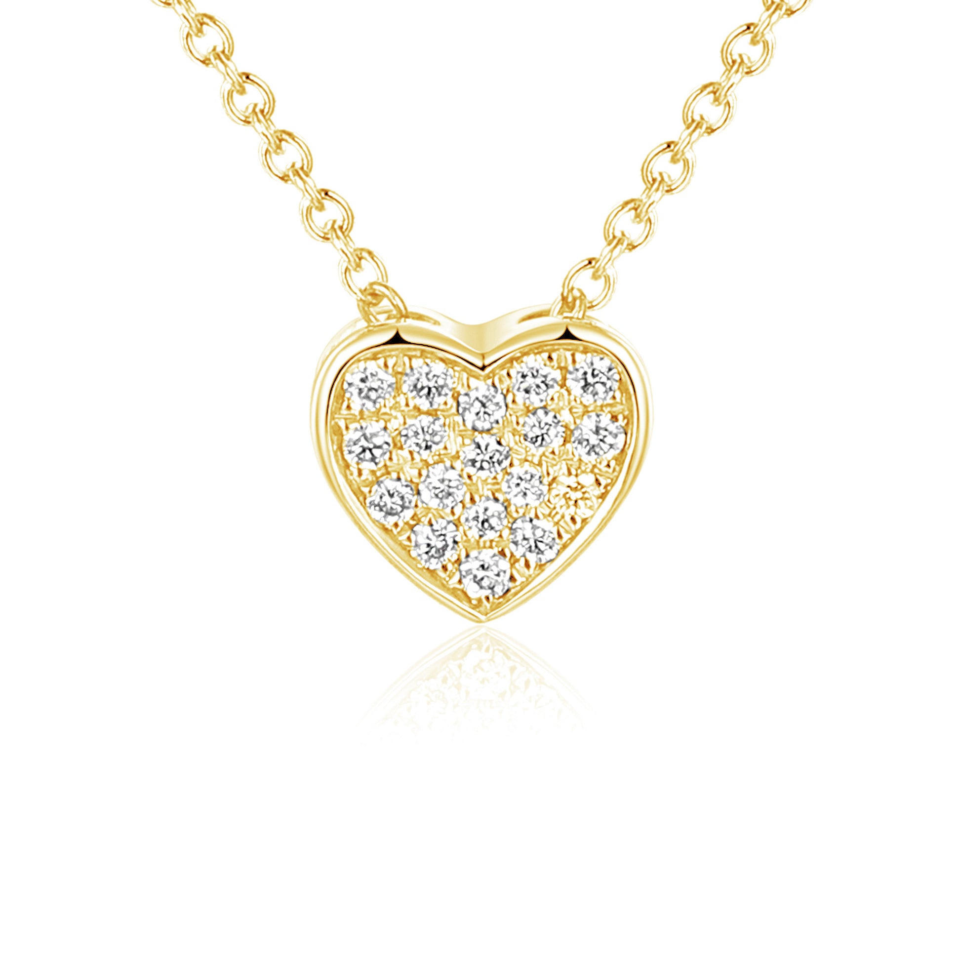 Pave Diamond Heart Necklace