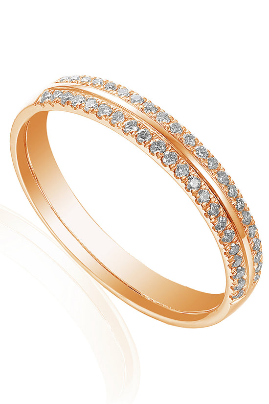 Platinum Micro Set Round Brilliant Cut Half Eternity Ring