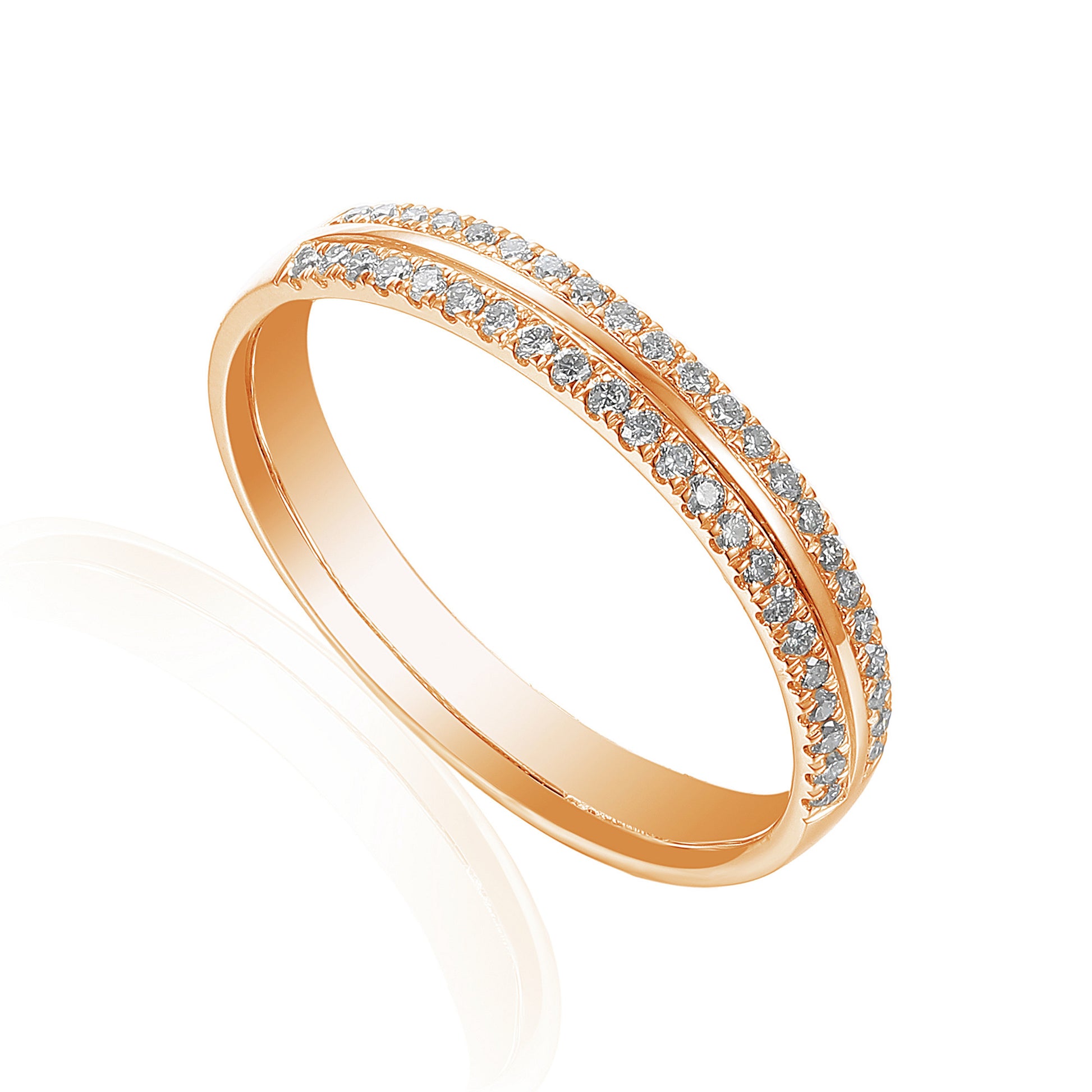 Platinum Micro Set Round Brilliant Cut Half Eternity Ring