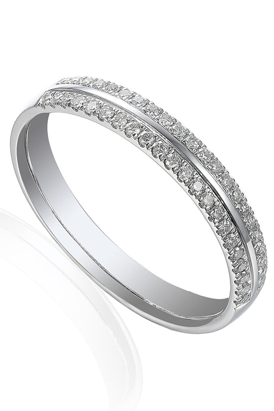 Platinum Micro Set Round Brilliant Cut Half Eternity Ring