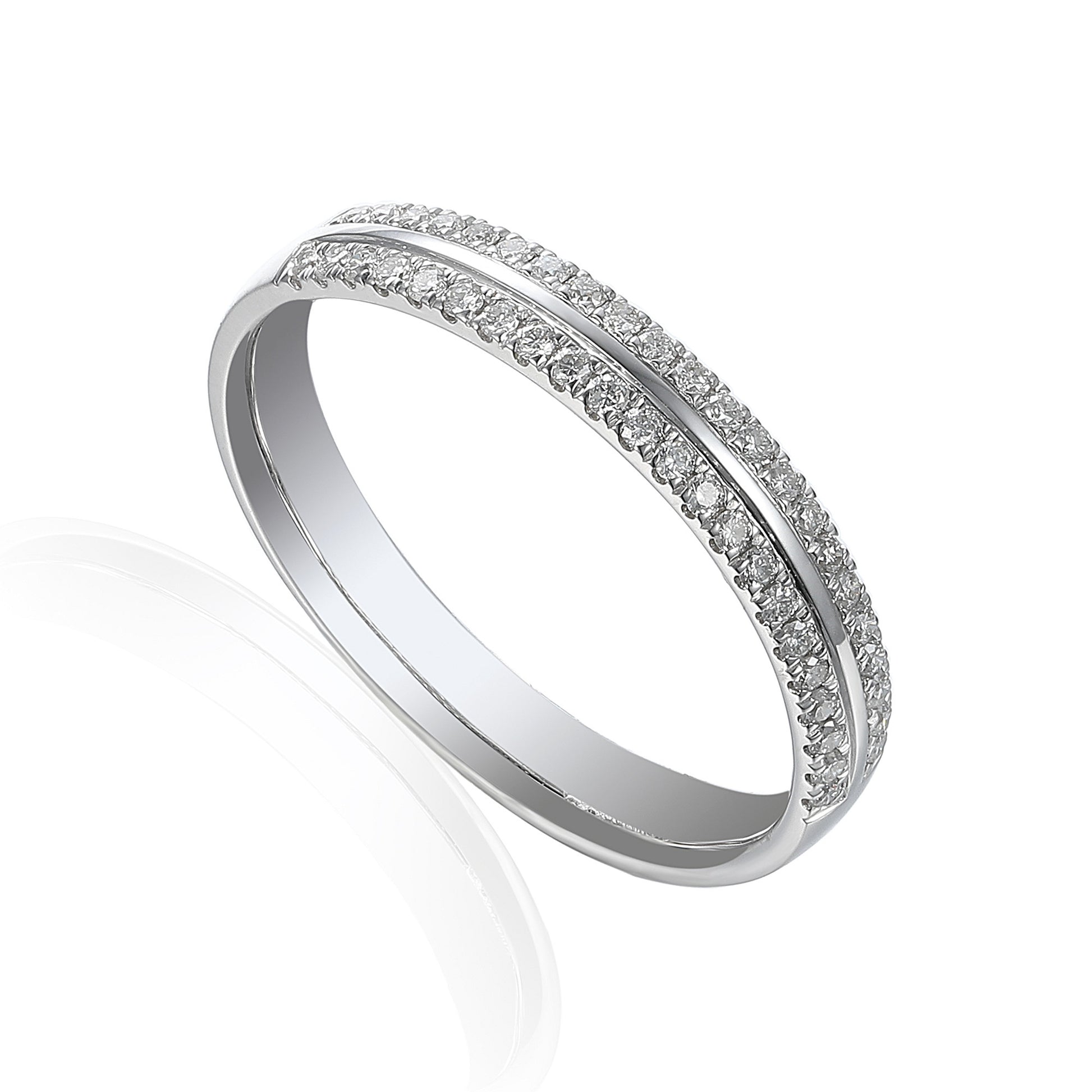 Platinum Micro Set Round Brilliant Cut Half Eternity Ring