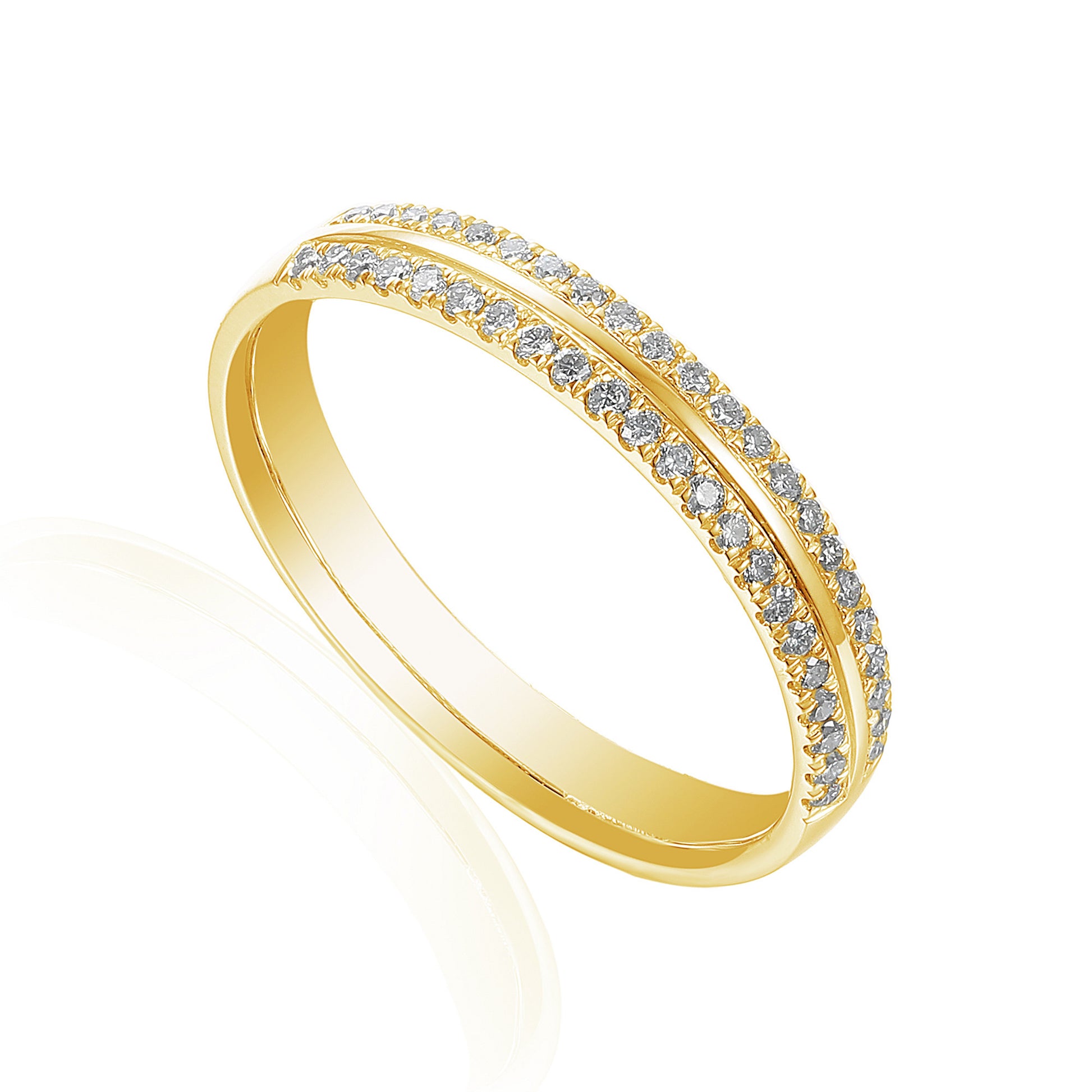 Platinum Micro Set Round Brilliant Cut Half Eternity Ring