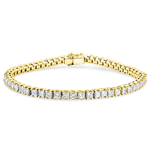 Princess Cut 4 Claw Diamond Tennis Bracelet