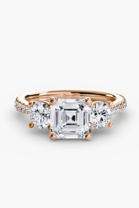 Three-Stone with Pavé Band