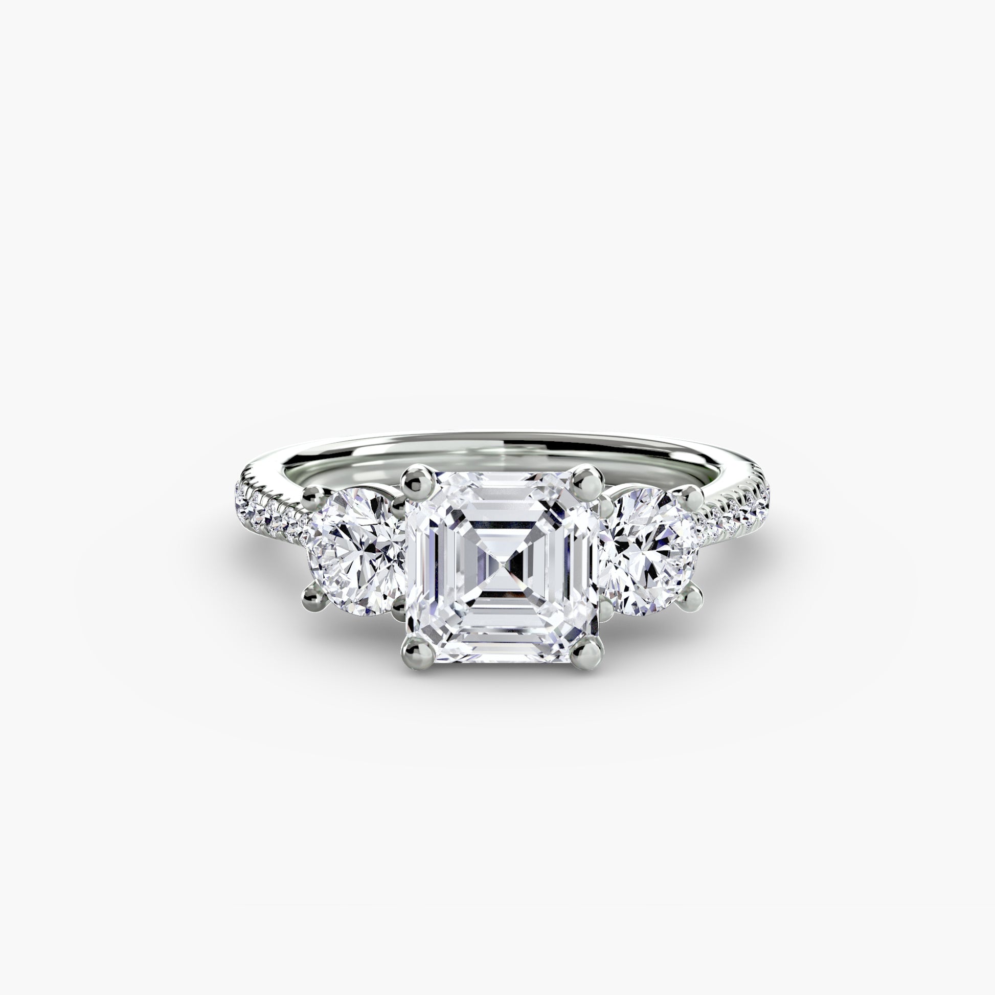 Three-Stone with Pavé Band