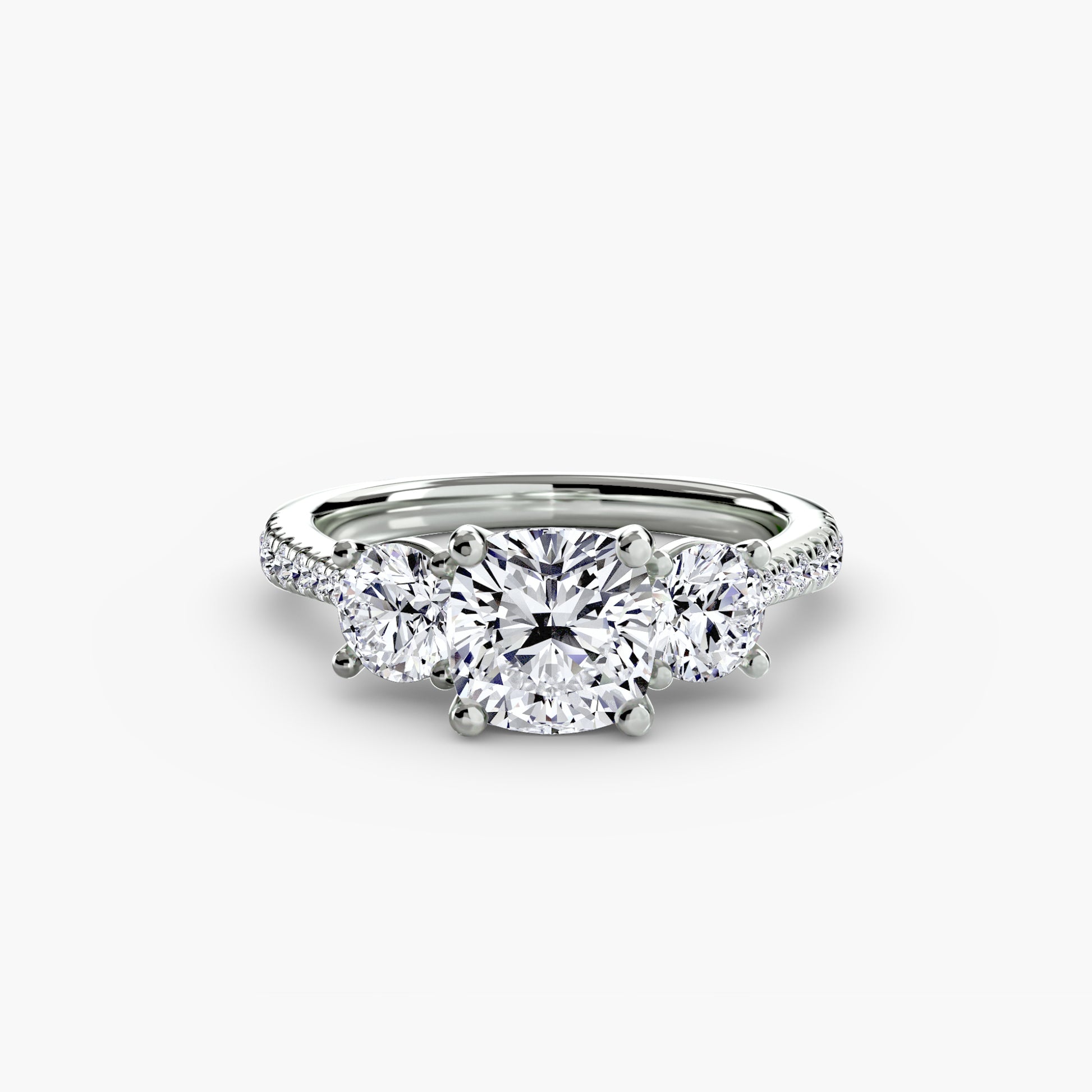 Three-Stone with Pavé Band