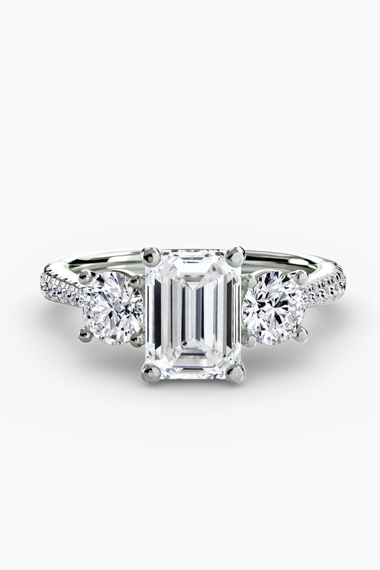 Three-Stone with Pavé Band