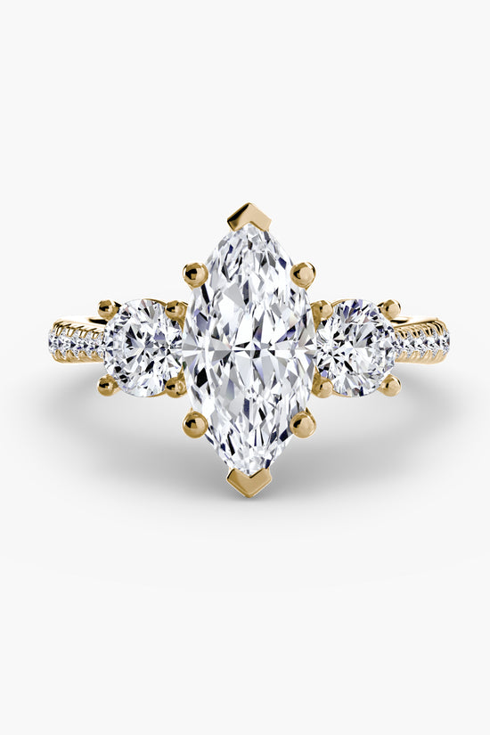 Three-Stone with Pavé Band