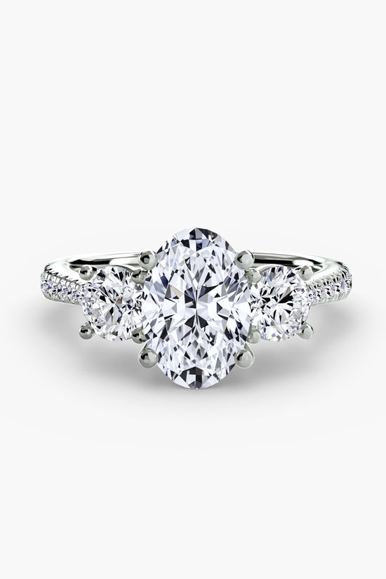 Three-Stone with Pavé Band