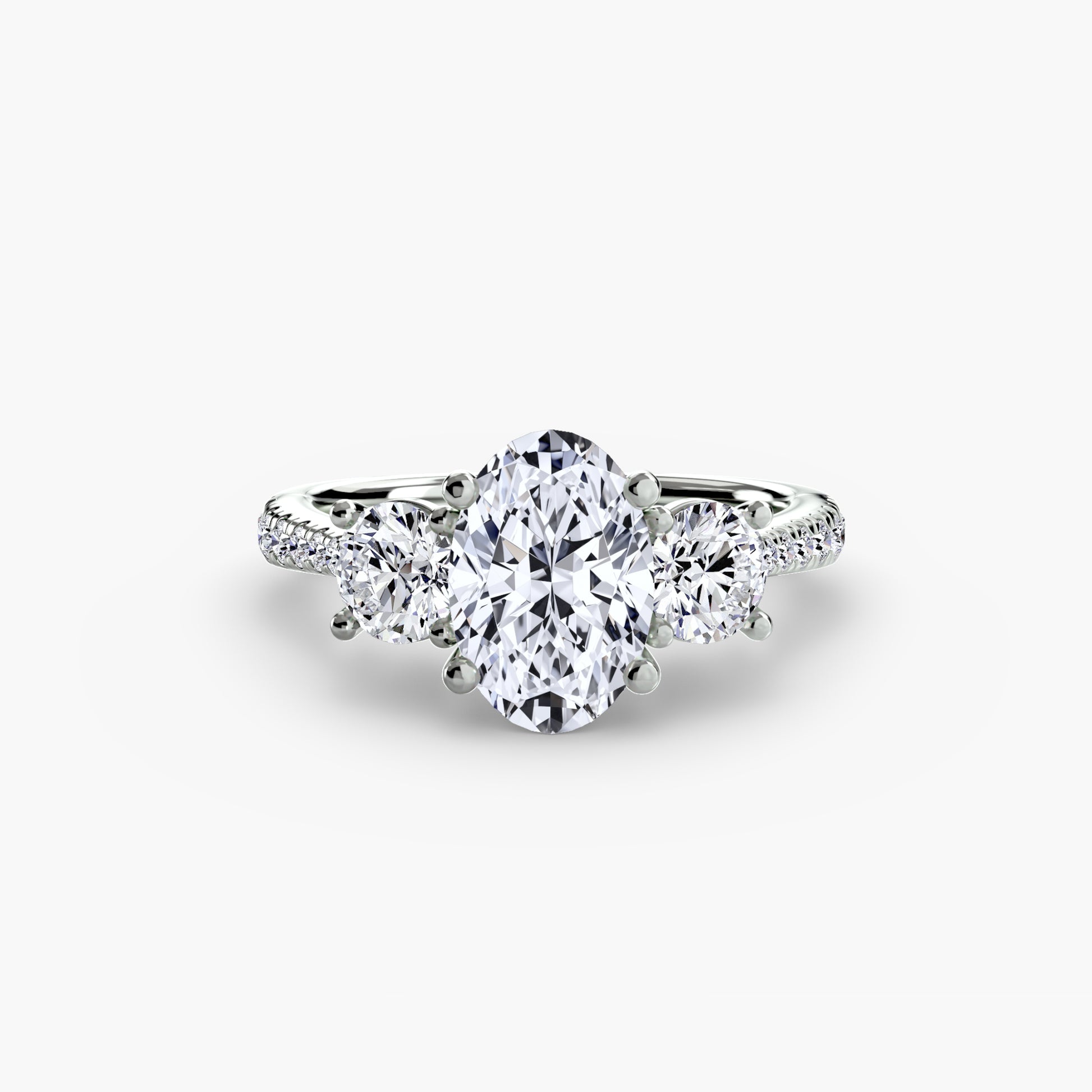 Three-Stone with Pavé Band