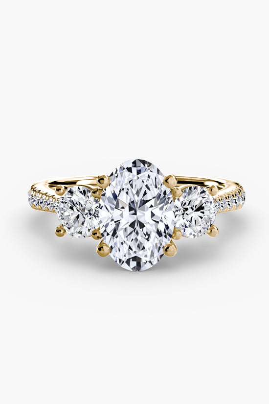 Three-Stone with Pavé Band