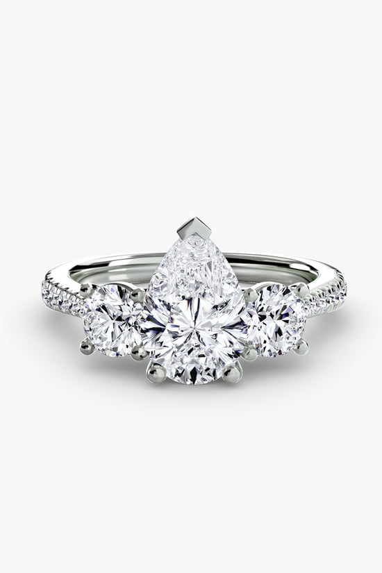 Three-Stone with Pavé Band