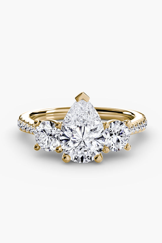 Three-Stone with Pavé Band