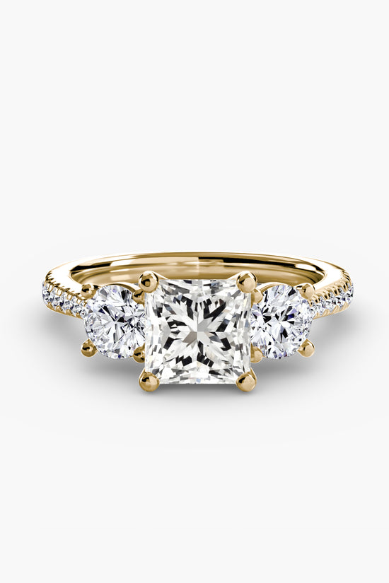 Three-Stone with Pavé Band
