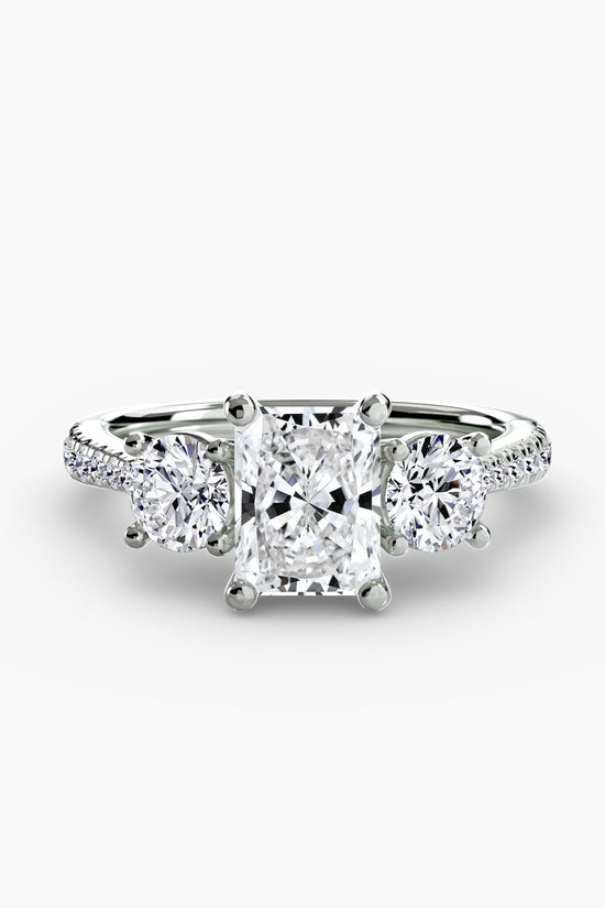 Three-Stone with Pavé Band