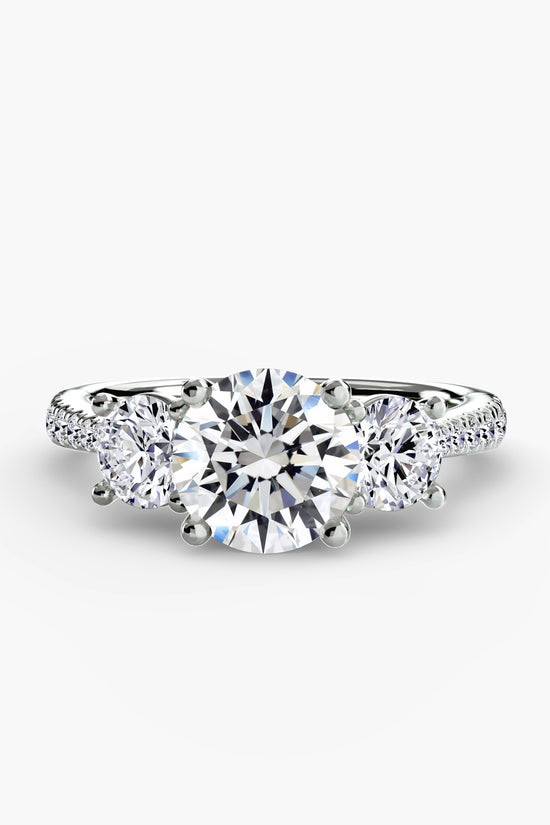 Three-Stone with Pavé Band