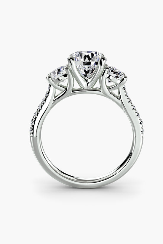 Three-Stone with Pavé Band
