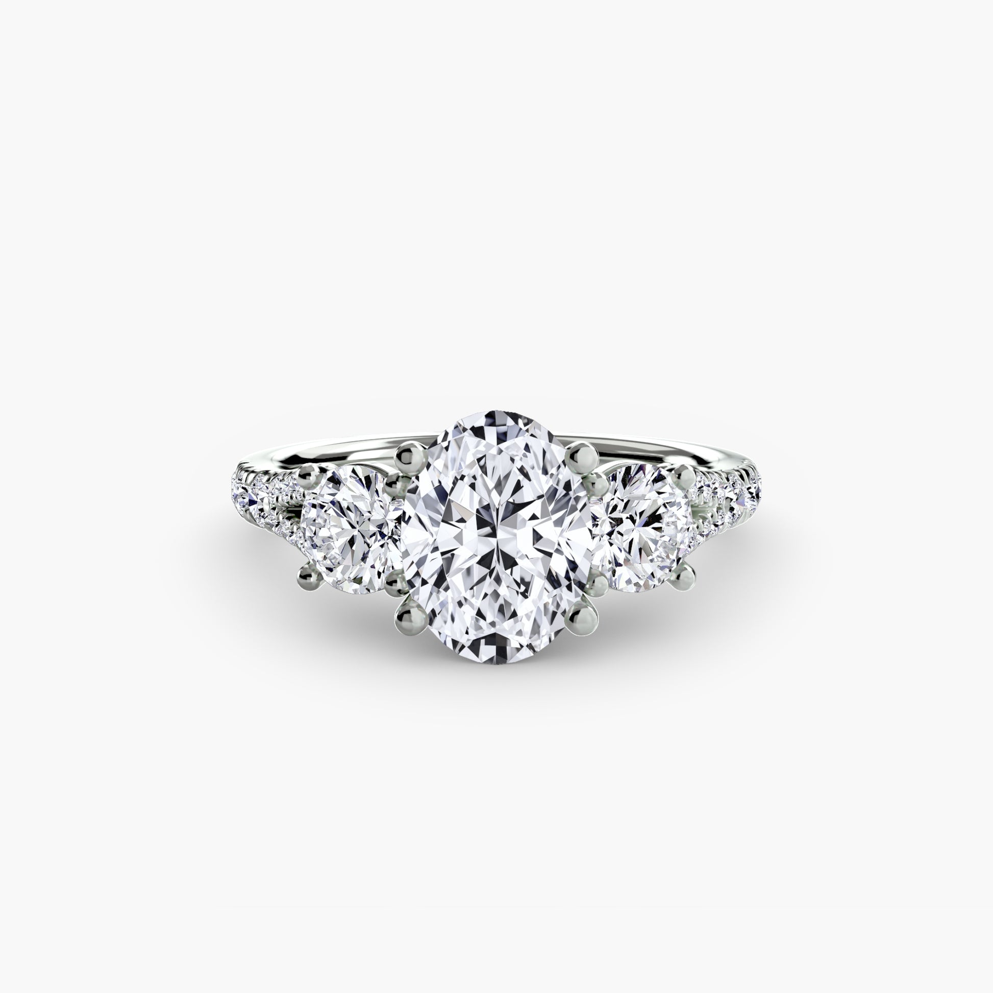 Three-Stone with Pavé Band 3