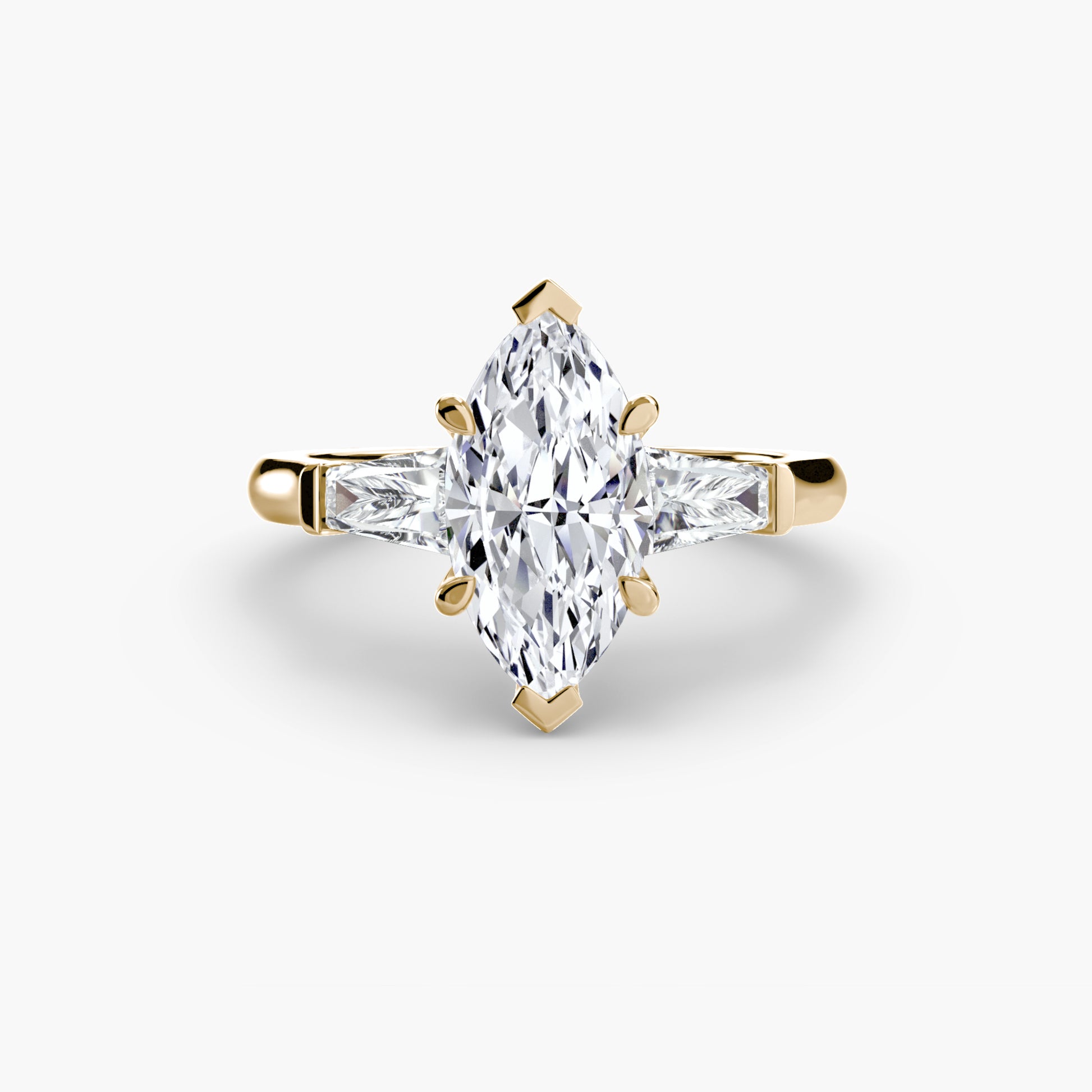 Three-Stone Ring (Baguette Side Stones)