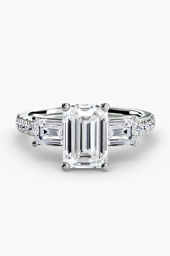 Three-Stone Ring with Pavé Band 4