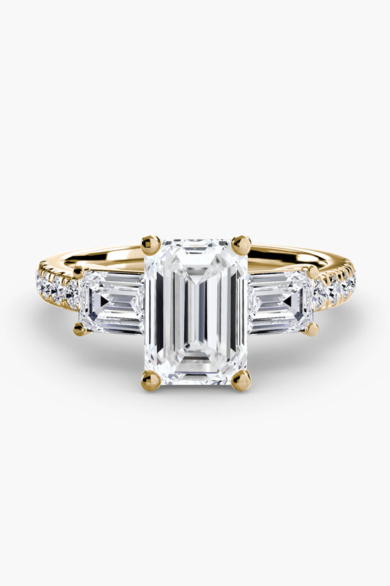Three-Stone Ring with Pavé Band 4