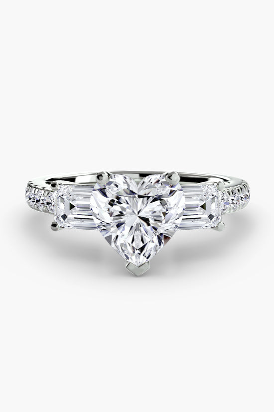 Three-Stone Ring with Pavé Band 4