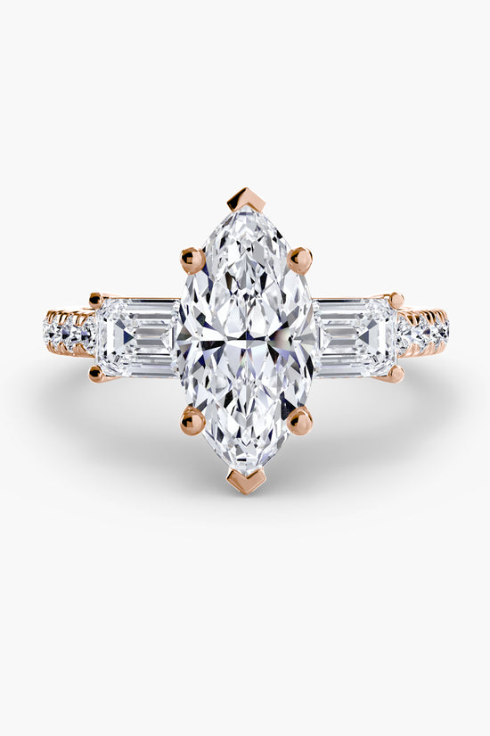 Three-Stone Ring with Pavé Band 4